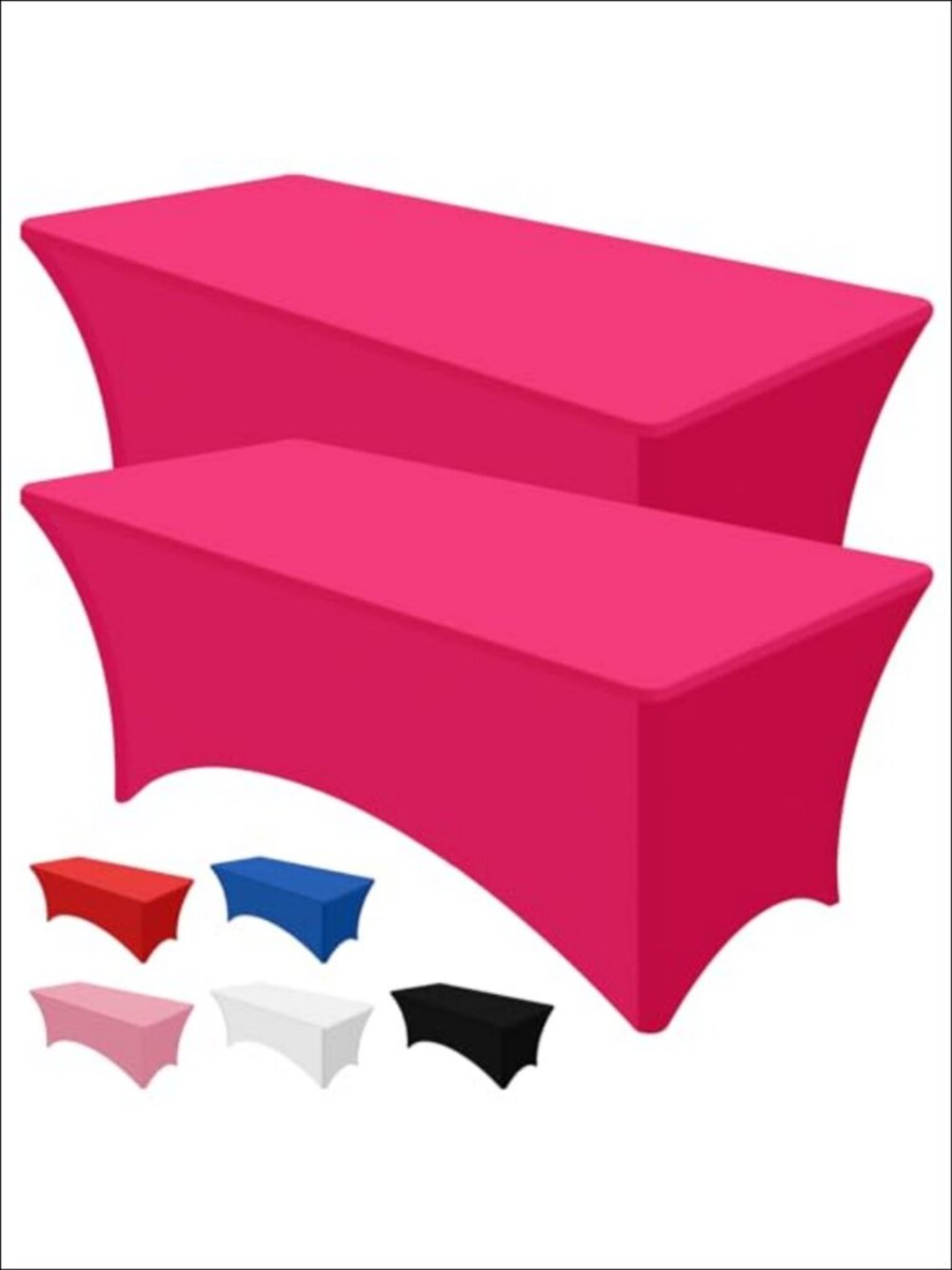 2Pack 6FT Stretch Fitted Rectangular Tablecloth Polyester Spandex Washable